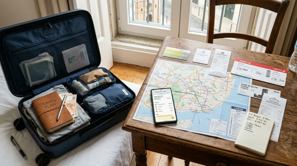 Expenses arranged to create a realistic travel budget