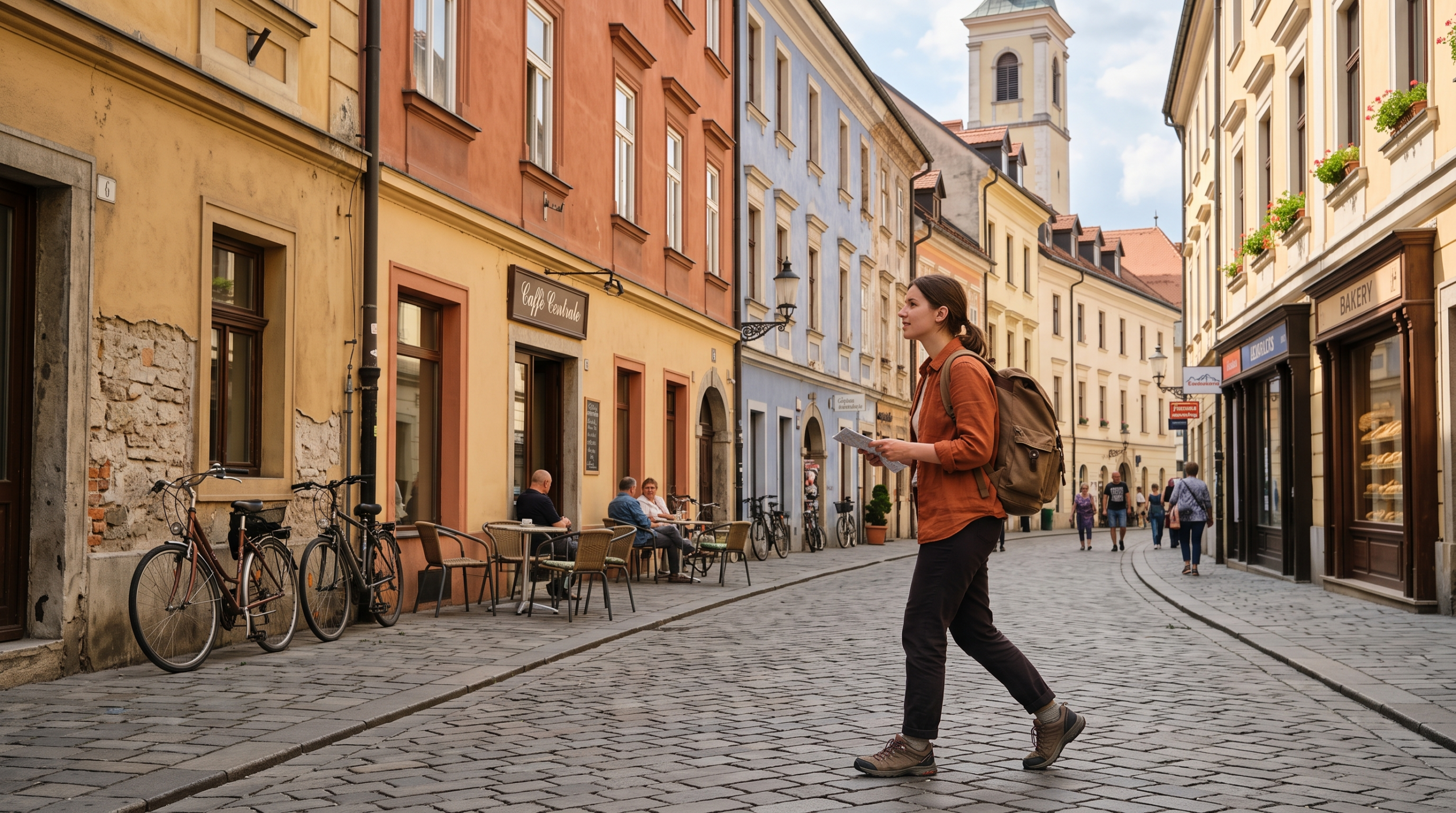 Budget traveler exploring cheap countries to visit in Europe