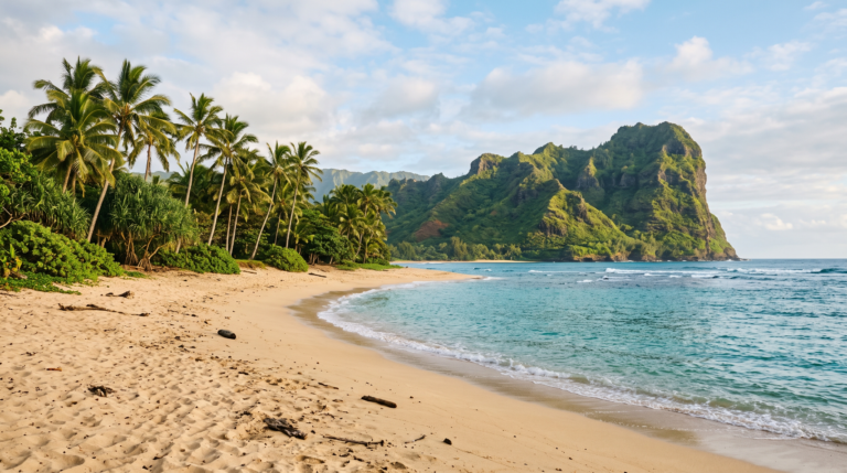 Scenic Hawaii beach for a budget travel guide