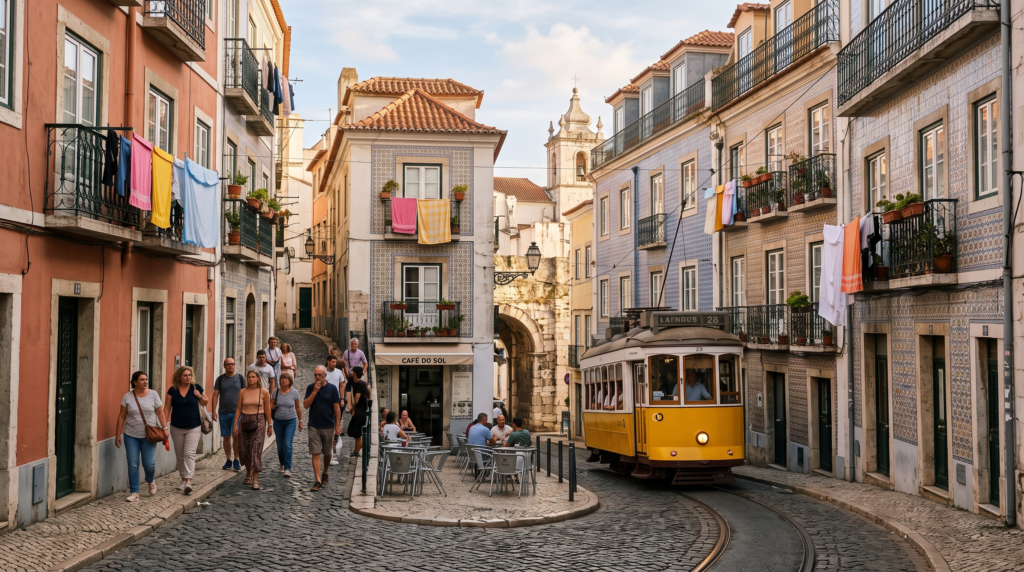 Historic Portuguese city streets for budget travelers