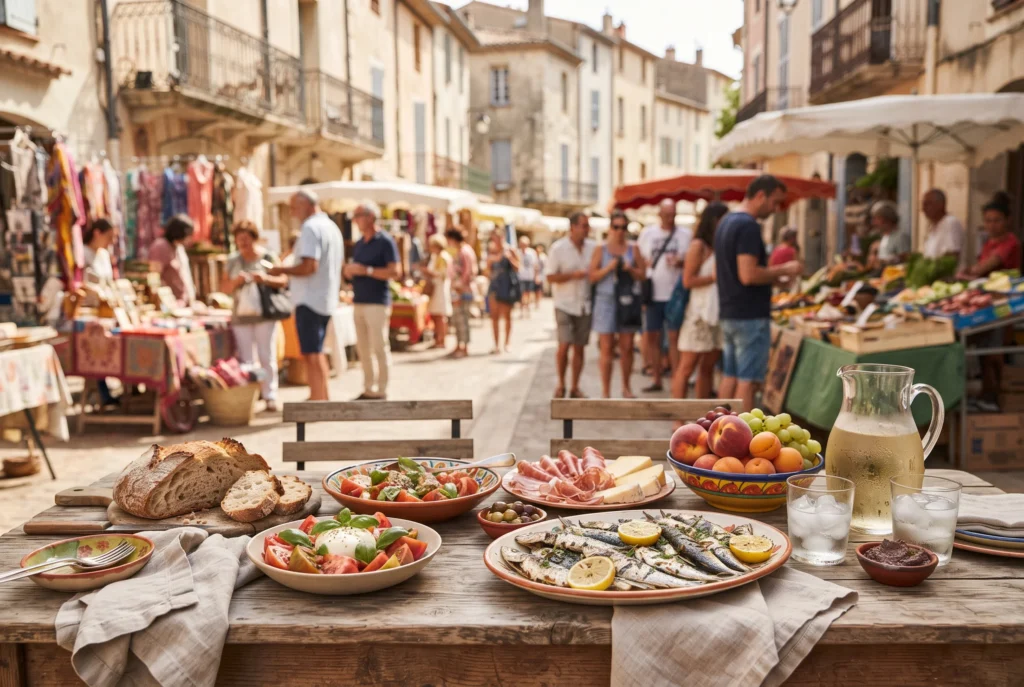 European summer food and culture in August