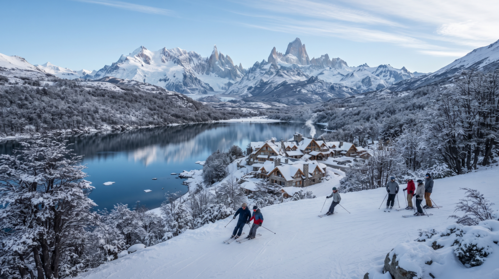 Winter mountain landscape in Bariloche Argentina in July