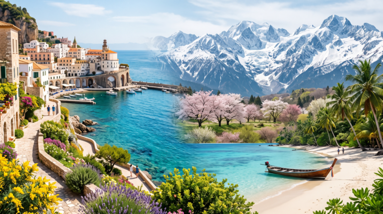 Best places to travel in March with beaches and spring scenery
