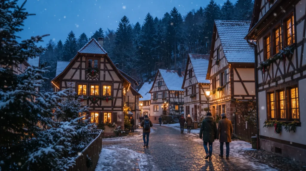 Black Forest Germany Christmas village in December
