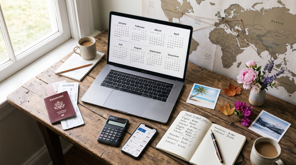 year-round budget travel planning setup