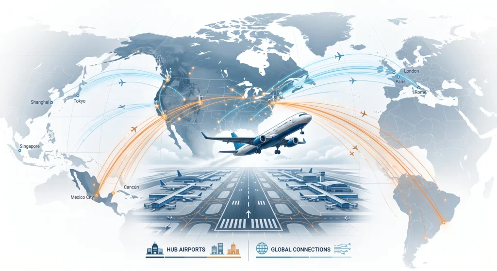 international flights from major US airports
