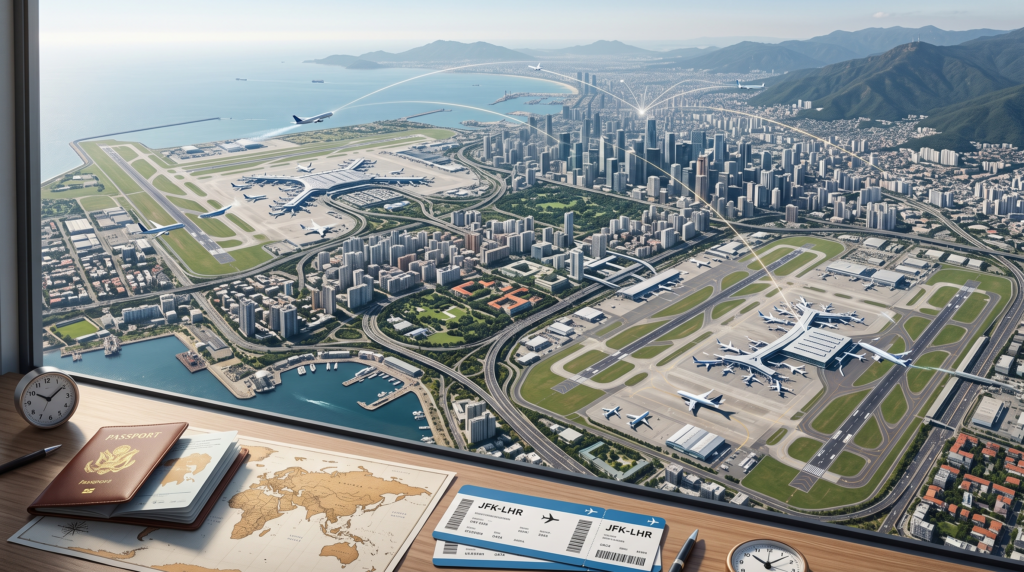 Comparing nearby international airports