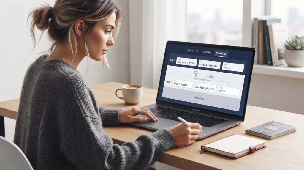 Booking an open jaw flight with a multi-city search