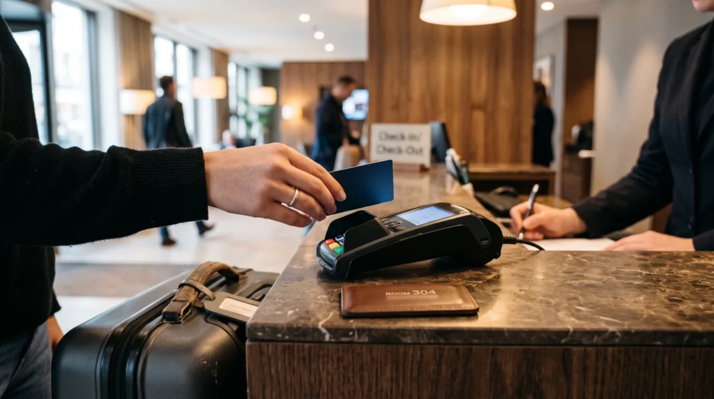 Hotel card hold as an overlooked travel expense during check-in