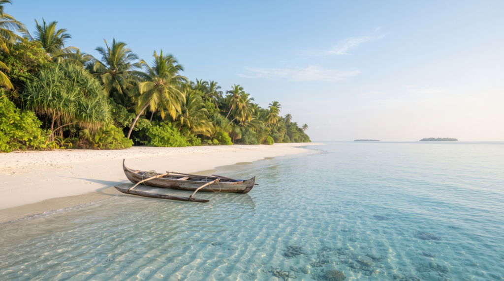 Tropical beach destination in June