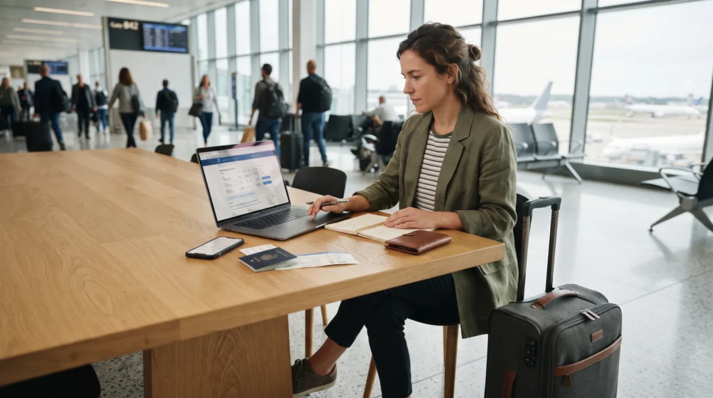 Traveler comparing airline stopover programs before booking a flight